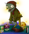 Art of the unofficial pvz1 peasant zombie