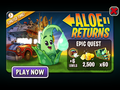 Penny in an advertisement featuring Aloe's return; the splash text in the above right corner references the Back To the Future series