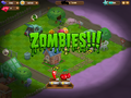 The zombies' attack is coming, with townspeople running in fear