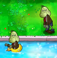 Working Squash Zombie in the pool (after some changes with cheat engine)