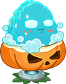 Costume (blushing and taking a soapy bath inside a Pumpkin)
