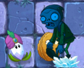 A frozen buffed Peasant Zombie