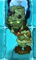 A fainted Cave Buckethead Zombie
