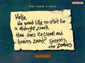 Night note (translation: Hello, we would like to visit for a midnight snack. How does ice cream and brains sound? Sincerely, the Zombies)