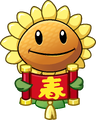 Sunflower (holding Chinese scroll)