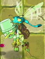 A Bug Zombie carrying a Buckethead Adventurer Zombie