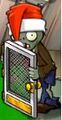 Screen Door Zombie with a santa hat