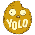 Damaged Wall-nut with the phrase "YOLO" (animated)