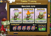 GUI used to train zombies