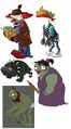 Unused zombie designs made by Werner, with the exception of the Backup Dancer.[3]