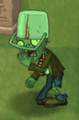A fainted Buckethead Zombie