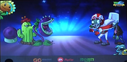 Chomper at the press conference (Note that the Plants vs. Zombies design is used)