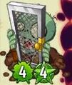 Screen Door Zombie with a star icon on his health
