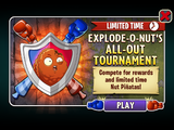 Explode-O-Nut in an advertisement for Explode-O-Nut's All-Out Tournament in Arena