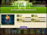 Fire Peashooter being upgraded to Level 5