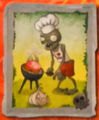 Barbecue Zombie in a Plants vs. Zombies sticker album