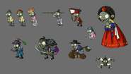 Early designs of the zombies