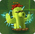 Cactus after being fed Plant Food in Plants vs. Zombies 2