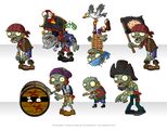 Another concept art of Pirate Captain Zombie, along with other zombie