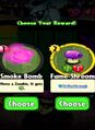 The player having the choice between Fume-Shroom and Smoke Bomb as the prize for completing a level before update 1.2.11