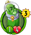 Captain Cucumber conjures a Legendary Plant for every time he hurts a Zombie or the Zombie Hero. He is best when combined with Bird of Paradise (only possible with Green Shadow).