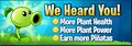 Plant upgrade system banner advertisement with Peashooter