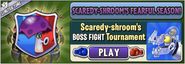 Zombot Dinotronic Mechasaur in an advertisement of Scaredy-shroom's BOSS FIGHT Tournament in Arena (Scaredy-shroom's Fearful Season)