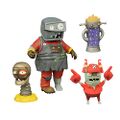 A Welder figure with Imp Punt, Zombot Turret, and Zombie Heal Station figures