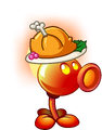 Fire Peashooter (plate with a turkey)