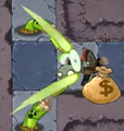 Two Bruce Bamboos attacking an Archer Zombie