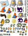 Pompadour Zombie and his variants sprites