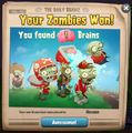 On the success screen for Brainball
