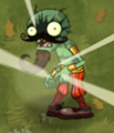 Firebreather Zombie bursting after eating a Plant Food Sun Bean