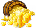 A barrel of coins