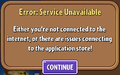 Service unavailable message