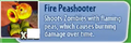 Fire Peashooter's stickerbook description