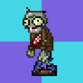 8-Bit Zombie standing up. The right arm is a bit weird, but it's pretty hard to get it right.