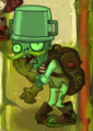 A fainted Buckethead Adventurer Zombie