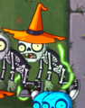 A glowing Lawn of Doom Conehead Zombie