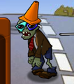 A Conehead Zombie with glasses