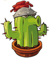 HD Cactus with a knight helmet and on a Flower Pot (Plants vs. Zombies: Kingdom Edition)