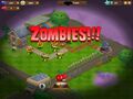 The zombies' attack is coming, with townspeople running in fear