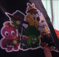 Bar Zombie on a bag next to Bonk Choy and other PopCap characters