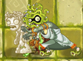 Zombie Medusa pushing a Bust Head Zombie statue