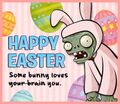 Bunny Suit Zombie on a Greetings Card