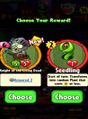 The player having the choice between Seedling and Knight of the Living Dead as a prize after completing a level