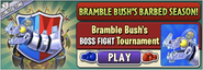 Zombot Dinotronic Mechasaur in an advertisement of Bramble Bush's BOSS FIGHT Tournament in Arena (Bramble Bush's Barbed Season)