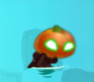 A green-eyed Pumpkin Zombie in water