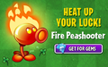 An ad for Fire Peashooter in Luck O' The Zombie