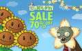 Flower Zombie next to multiple Sunflowers in an ad for a summer sale